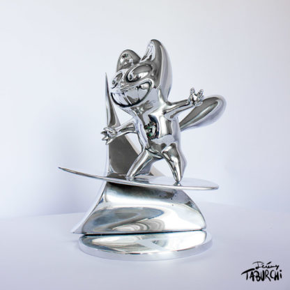 sculpture Surfin'Chat Rose