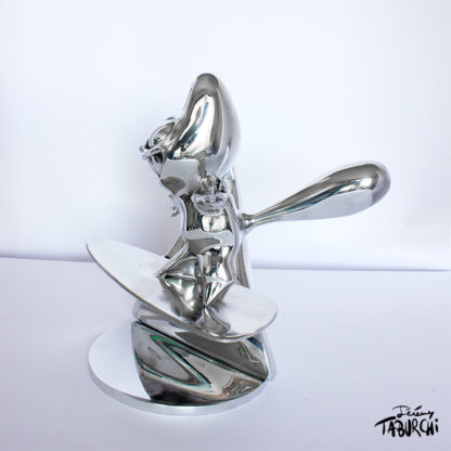 sculpture Surfin'Chat Rose