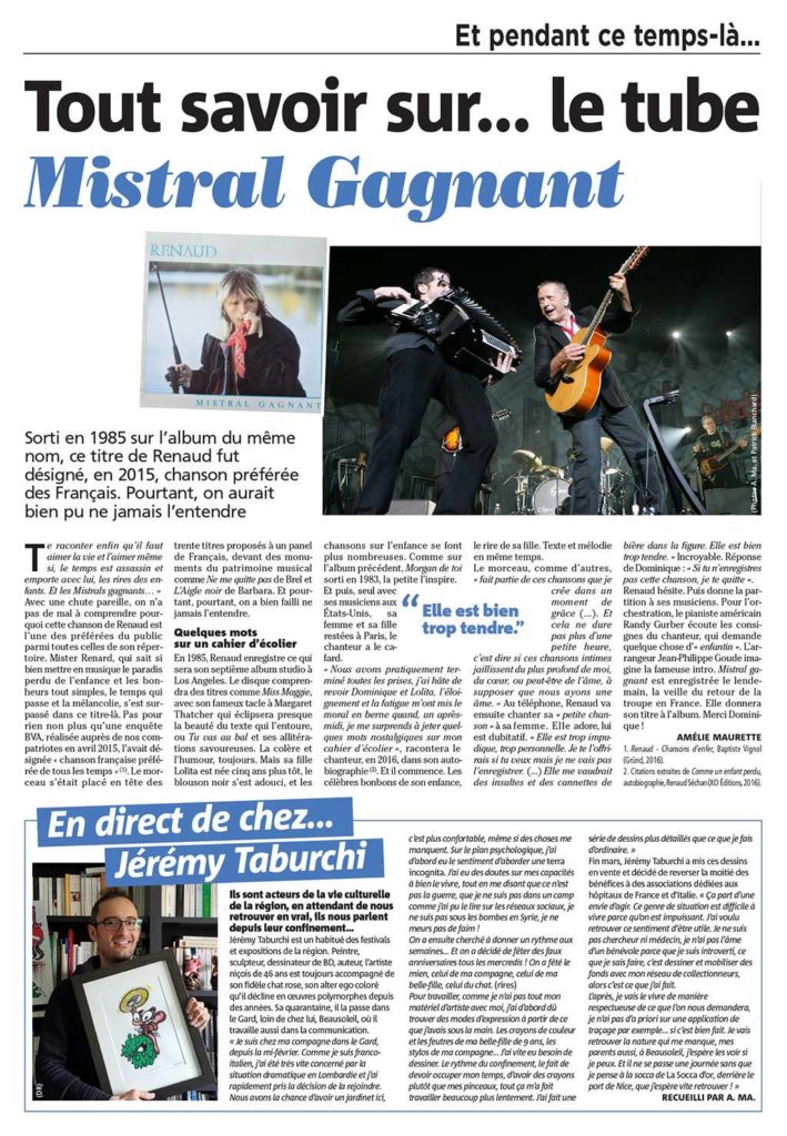 article dans nice matin du 28 04 20