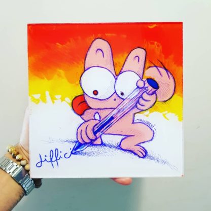 Pink Cat with BIC Pen