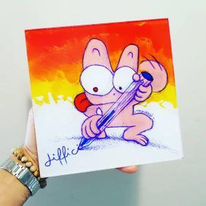 Pink Cat with BIC Pen
