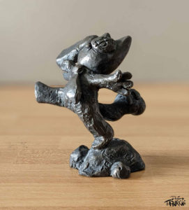 Le Business Cat $, sculpture en bronze