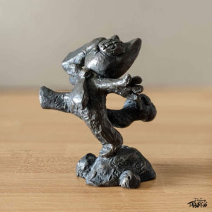 Le Business Cat $, sculpture en bronze