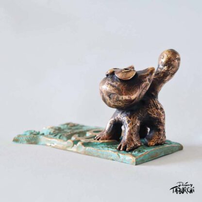 Dollar Cat, une sculpture en bronze par Jérémy Taburchi
